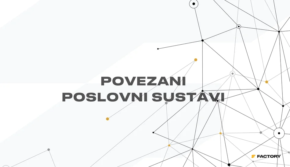 Vizual s porukom Povezani poslovni sustavi, koji prikazuje Business Central kao središnji ERP povezan s postojećim sustavima, dobavljačima, eCommerce rješenjima, CRM-om i PIM-om.
